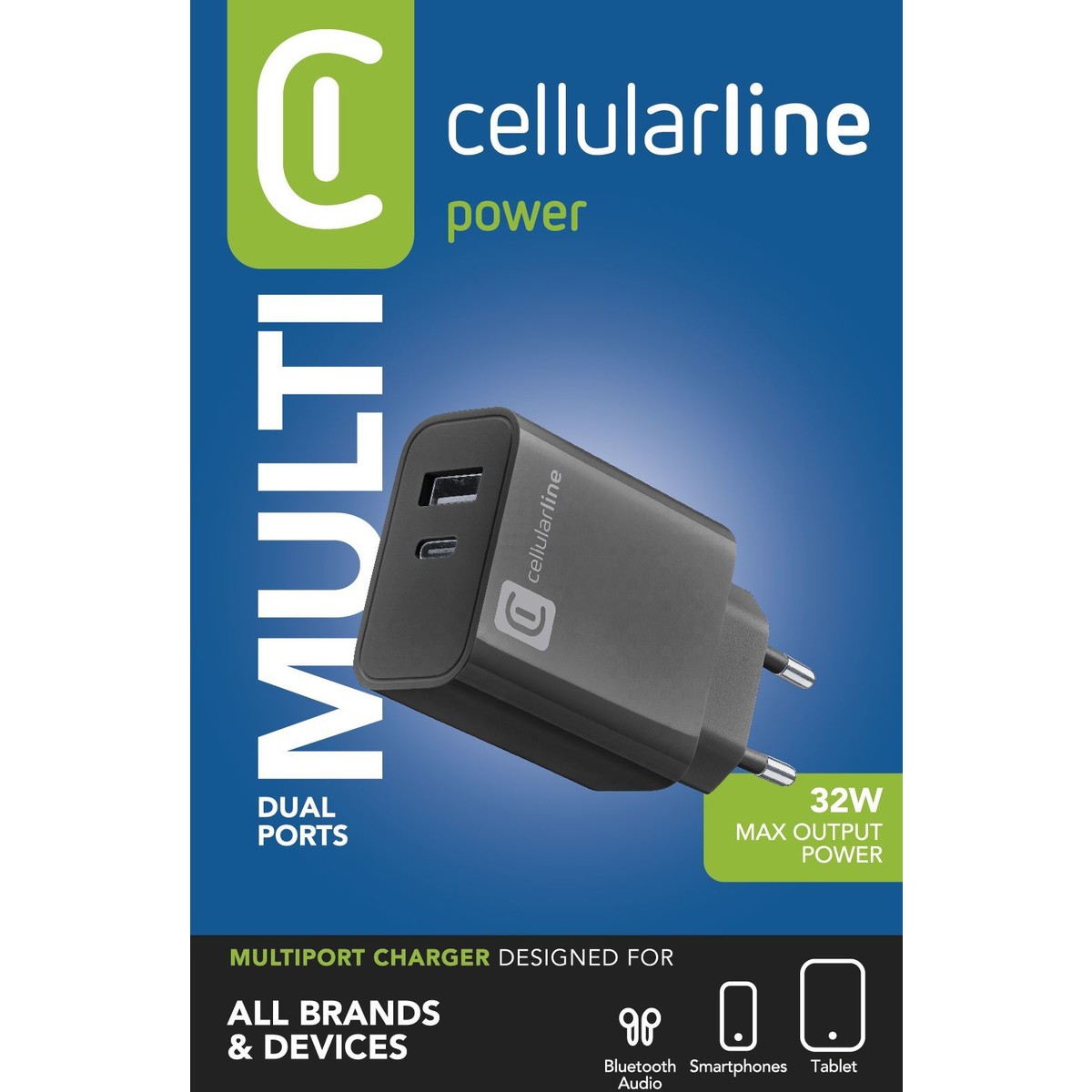 MULTIPOWER PD 32W Chargeur secteur avec 2 ports : 1 port USB-C et 1 port USB-A – Image 2