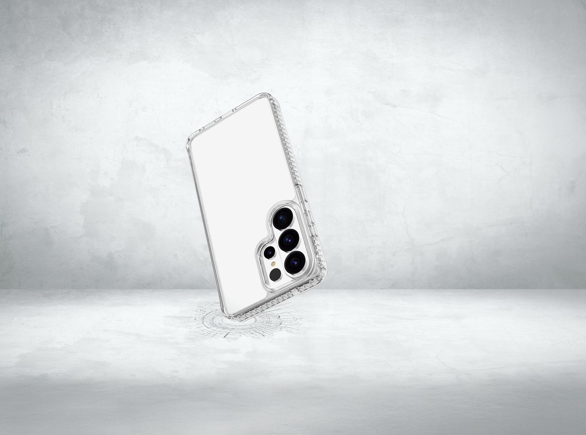 Empty gray concrete floor studio room background