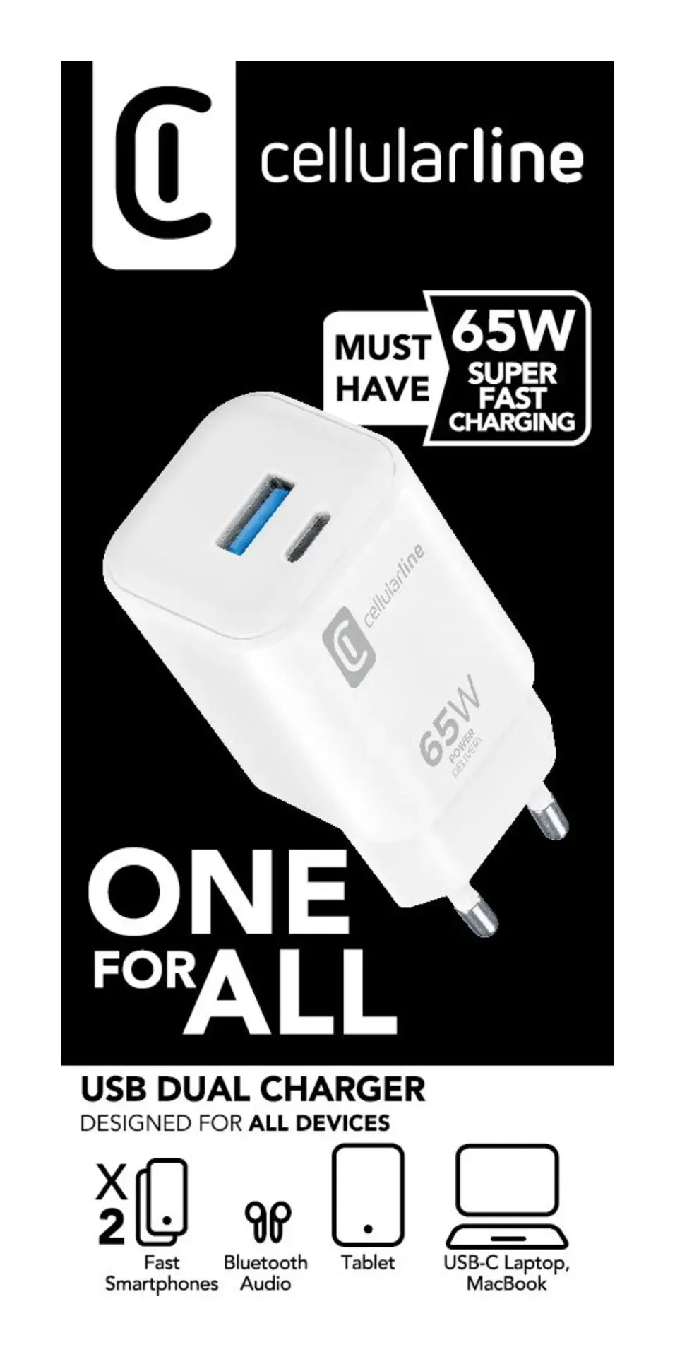 Chargeur 2 Ports 65W, blanc - immagine 2