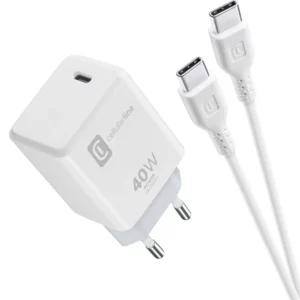 40W USB-C ACH Kit Apple-dedicated wall charger kit with 40W PD USB-C port and 100cm USB-C cable.