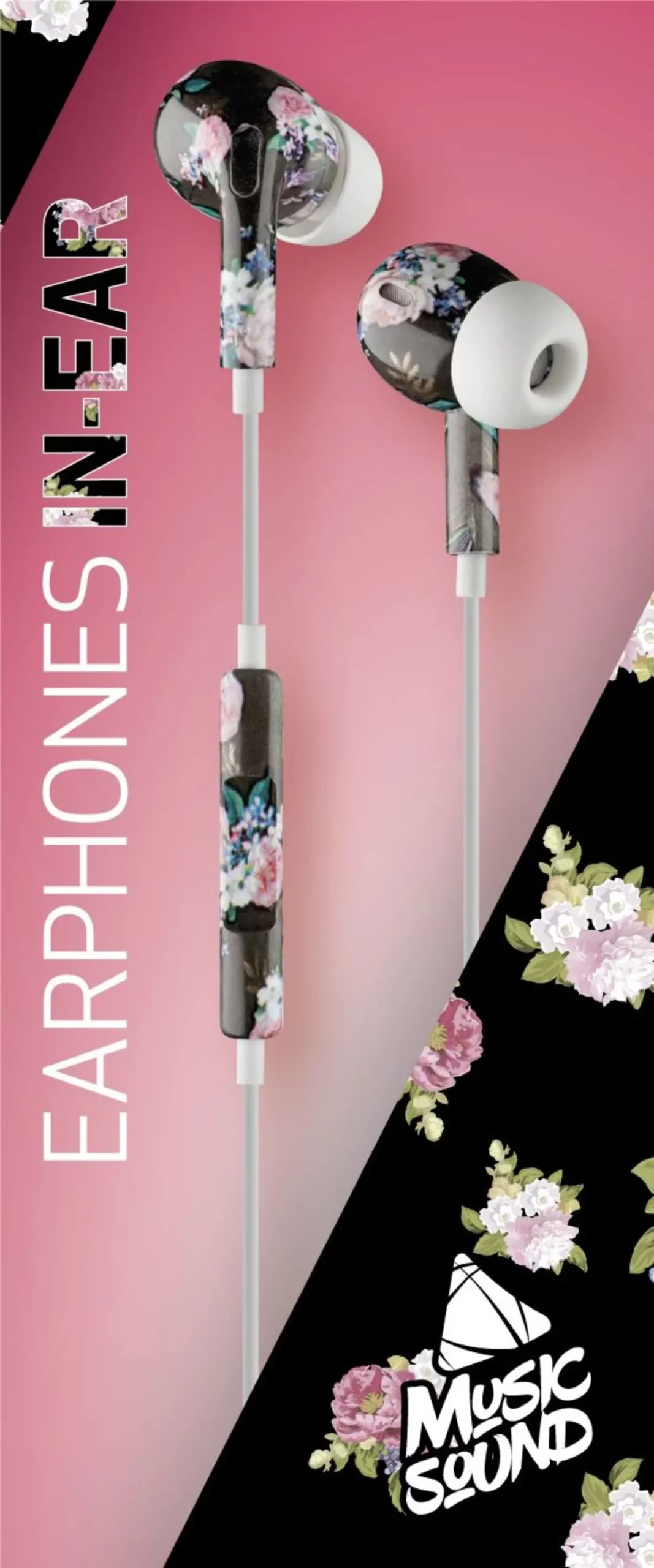 Écouteurs - In-ear + mic, flowers - Image 2