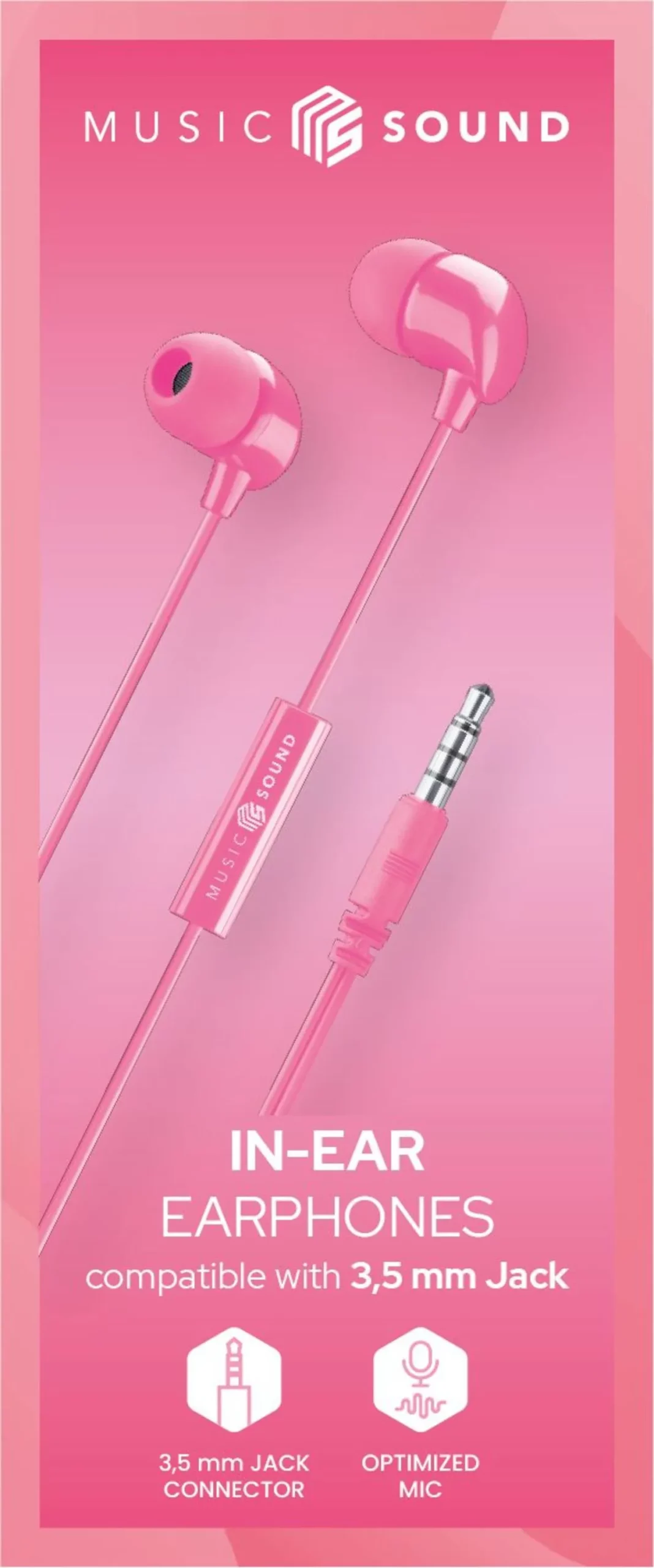 Écouteurs - In-ear + mic, rose - Image 2