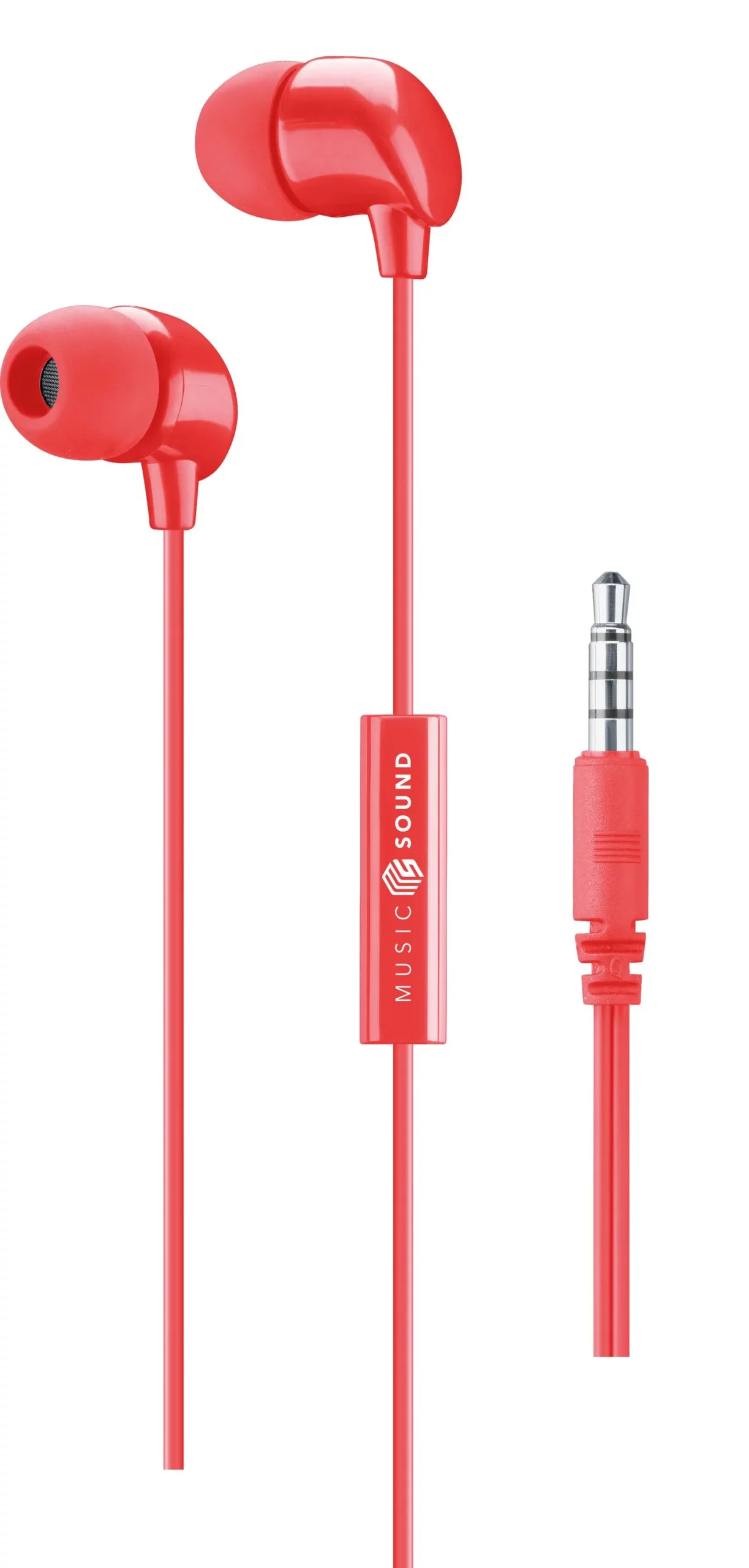 Écouteurs - In-ear + mic, rouge