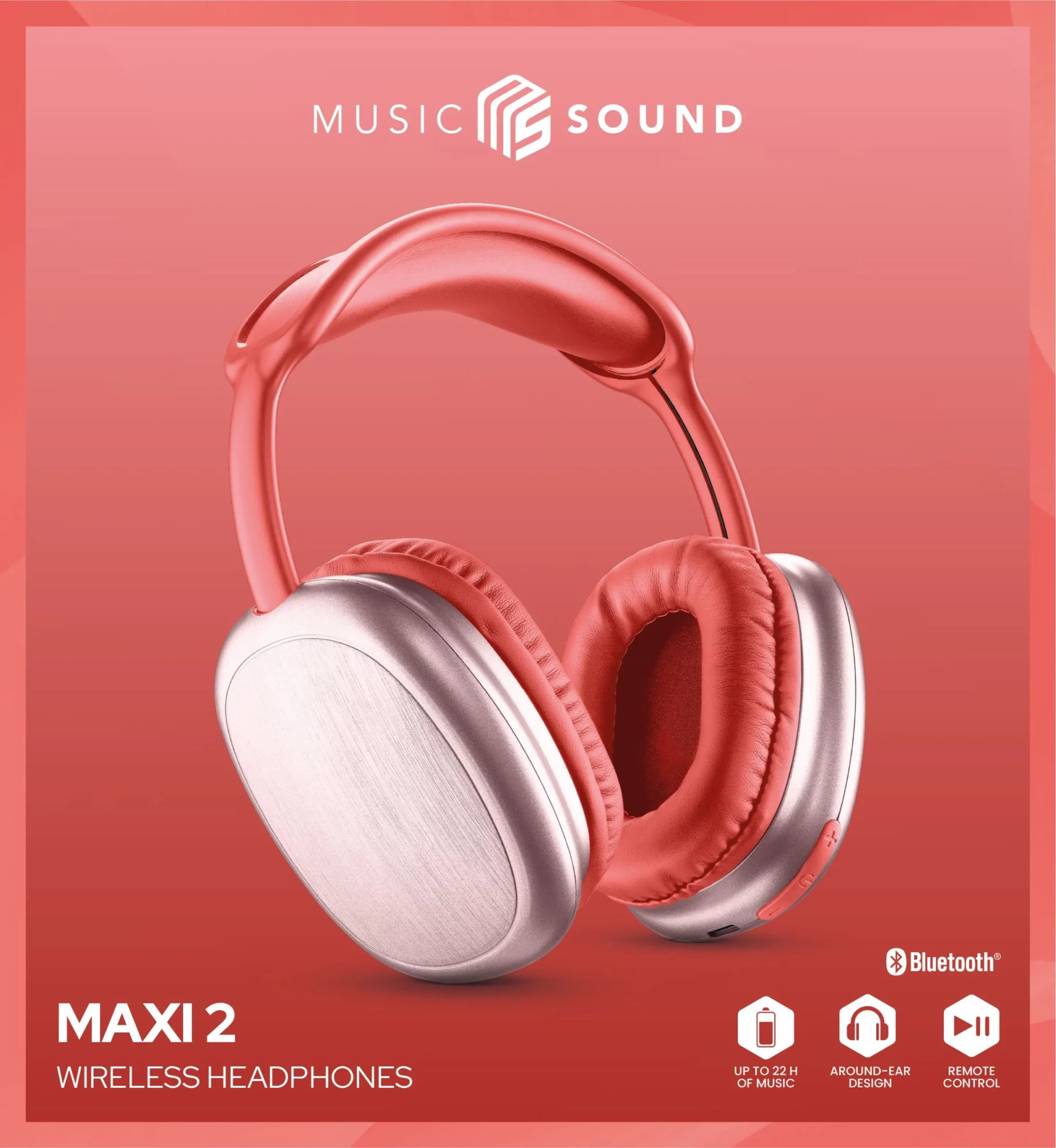 Maxi2 Music Sound Bluetooth 5.0 MAXI2 around-ear headphones: around-the-ear headphones with a modern design and optimal comfort which ensure a powerful, balanced sound - Image 2