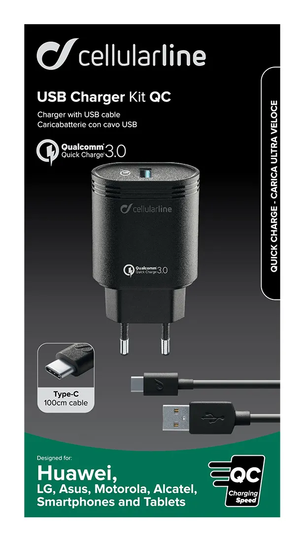 USB Charger Kit 18W - USB-C - Huawei, Xiaomi, Wiko, Asus and other smartphone - immagine 4