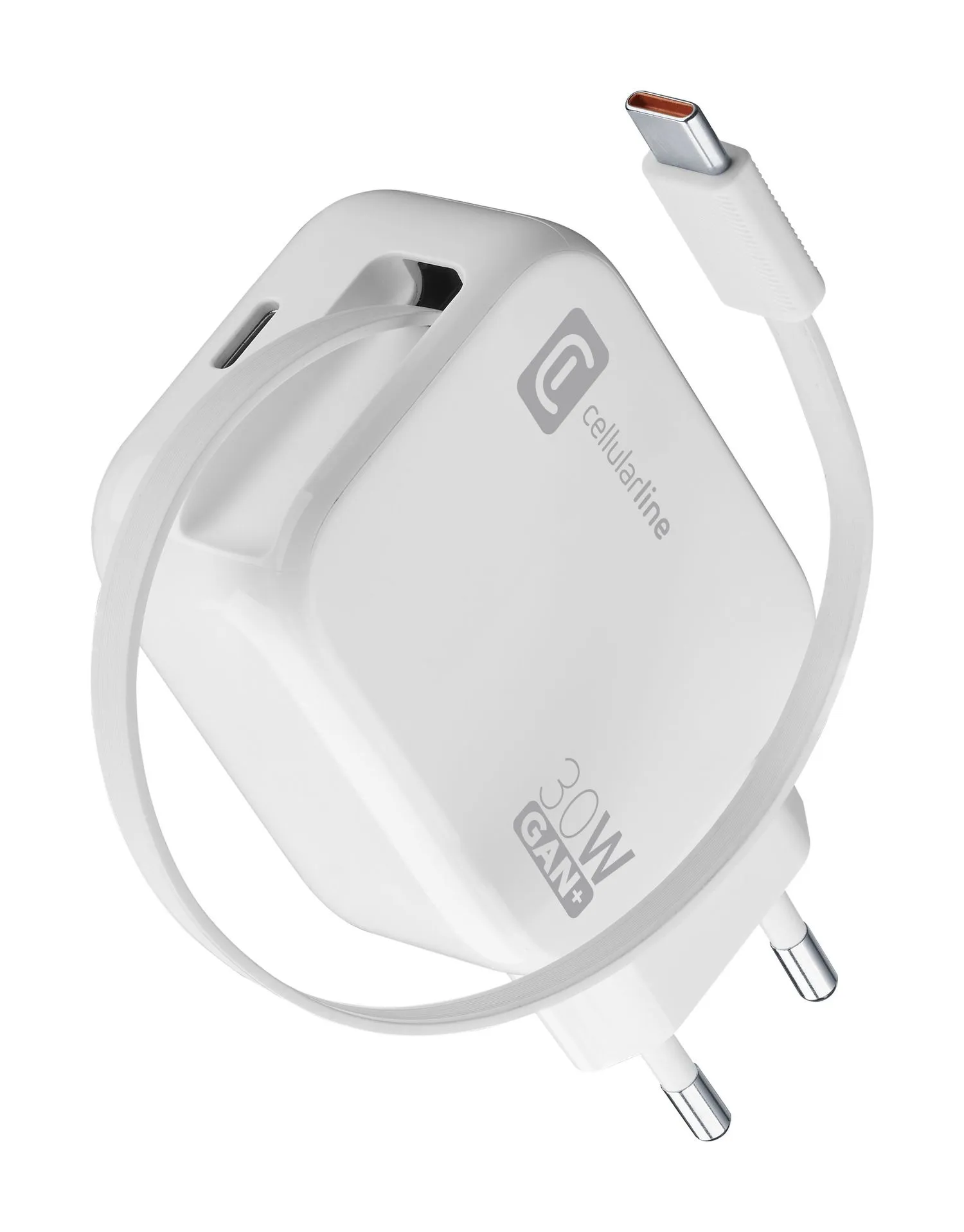 Retractable Power 30W 30W wall charger with retractable USB-C cable and USB-C port