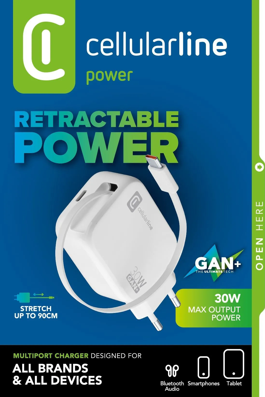 Retractable Power 30W 30W wall charger with retractable USB-C cable and USB-C port - Image 2