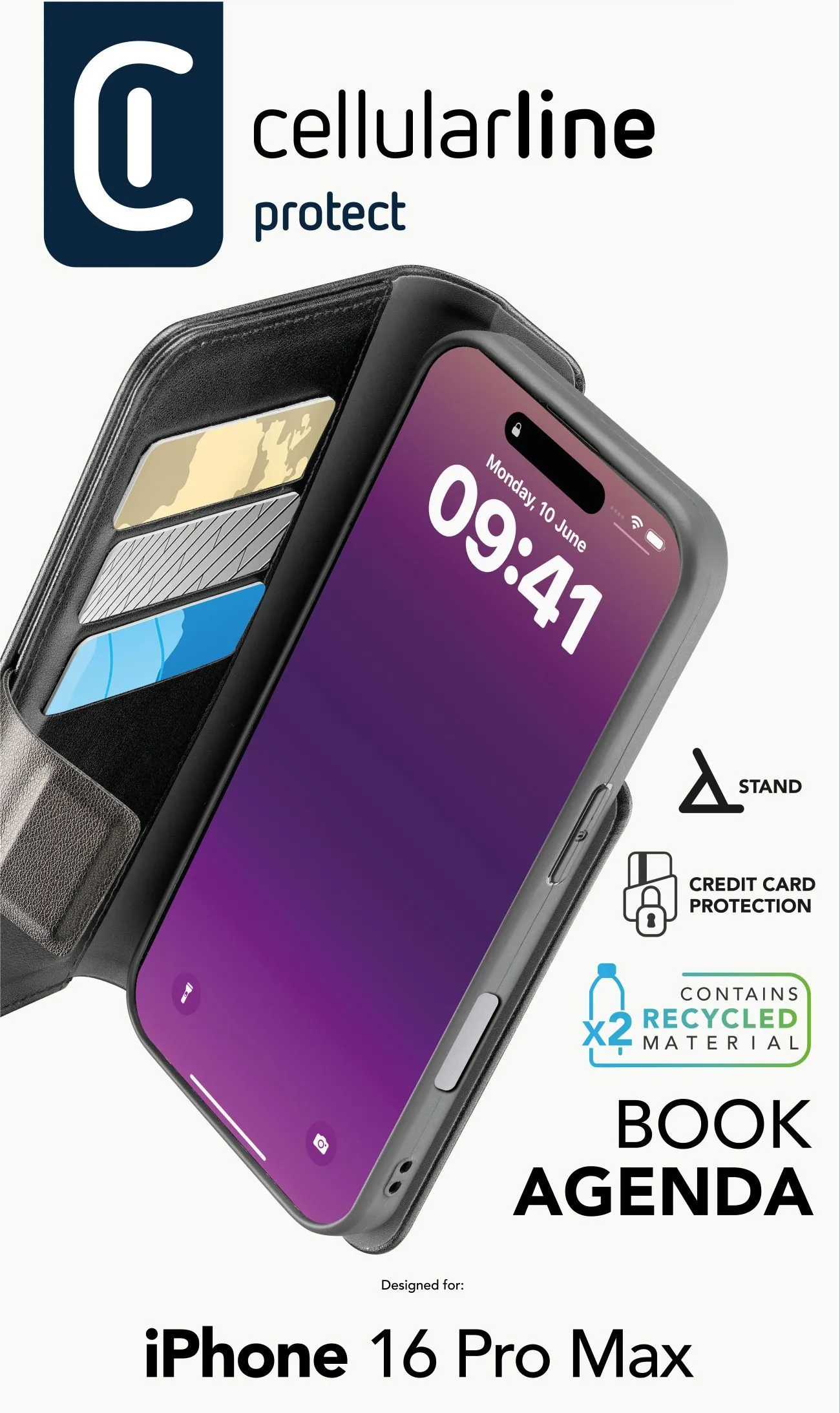 Book Agenda - iPhone 16 Pro Max Leather-effect book case with magnetic closure - Image 2