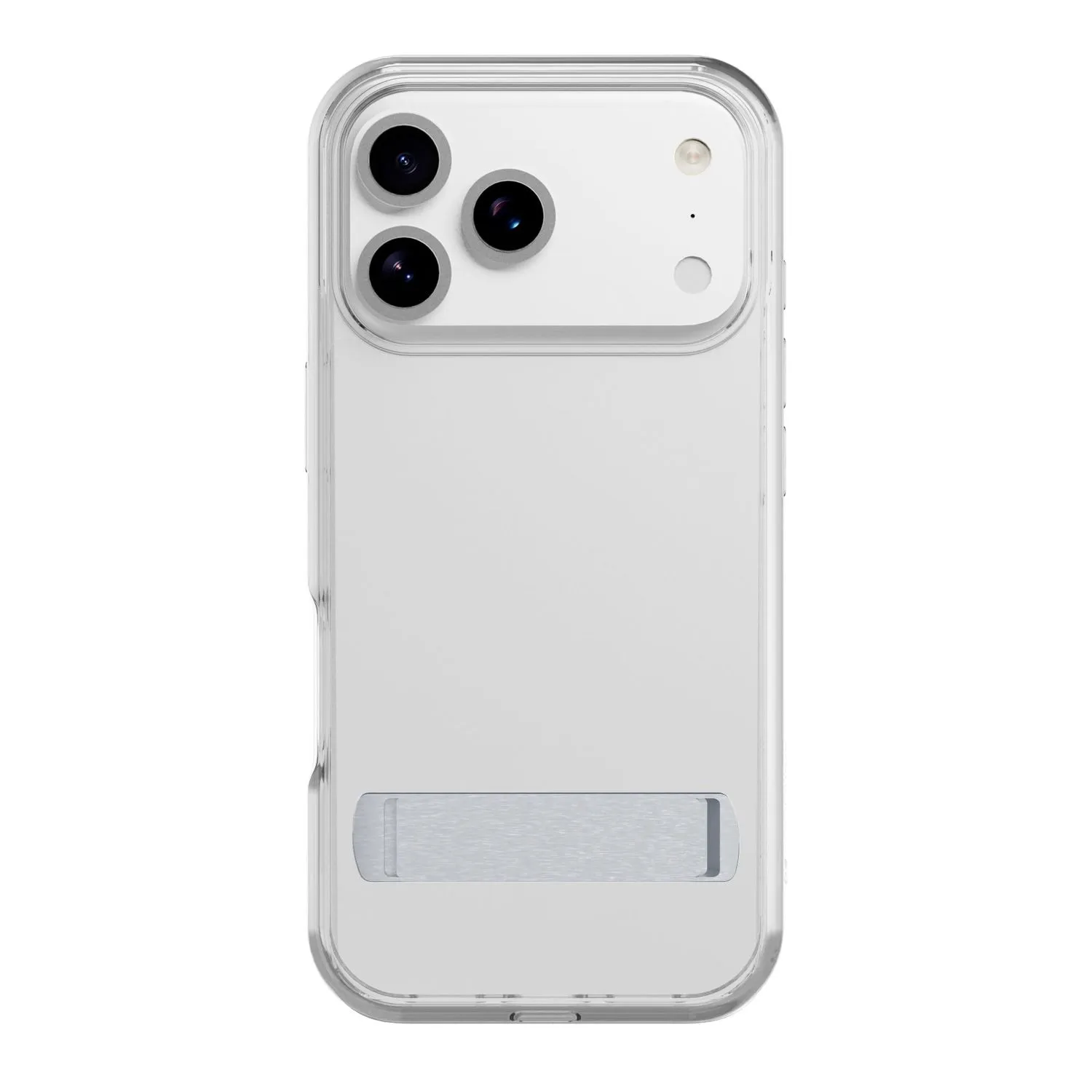 Clear Stand - iPhone 17 Pro Transparent case with integrated stand for hands-free use. Dual-material with anti-yellowing and antibacterial surface. - Image 3