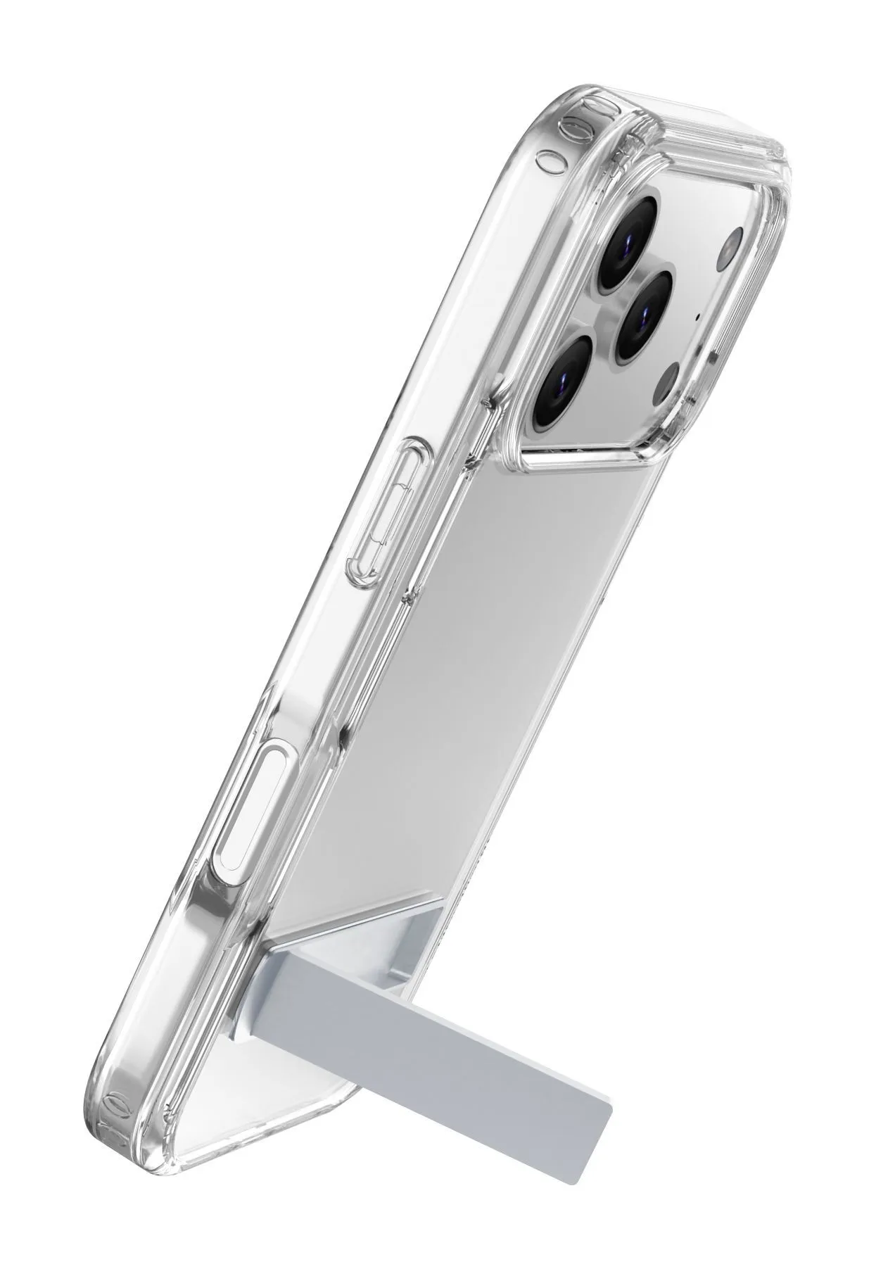 Clear Stand - iPhone 17 Pro Transparent case with integrated stand for hands-free use. Dual-material with anti-yellowing and antibacterial surface. - Image 4
