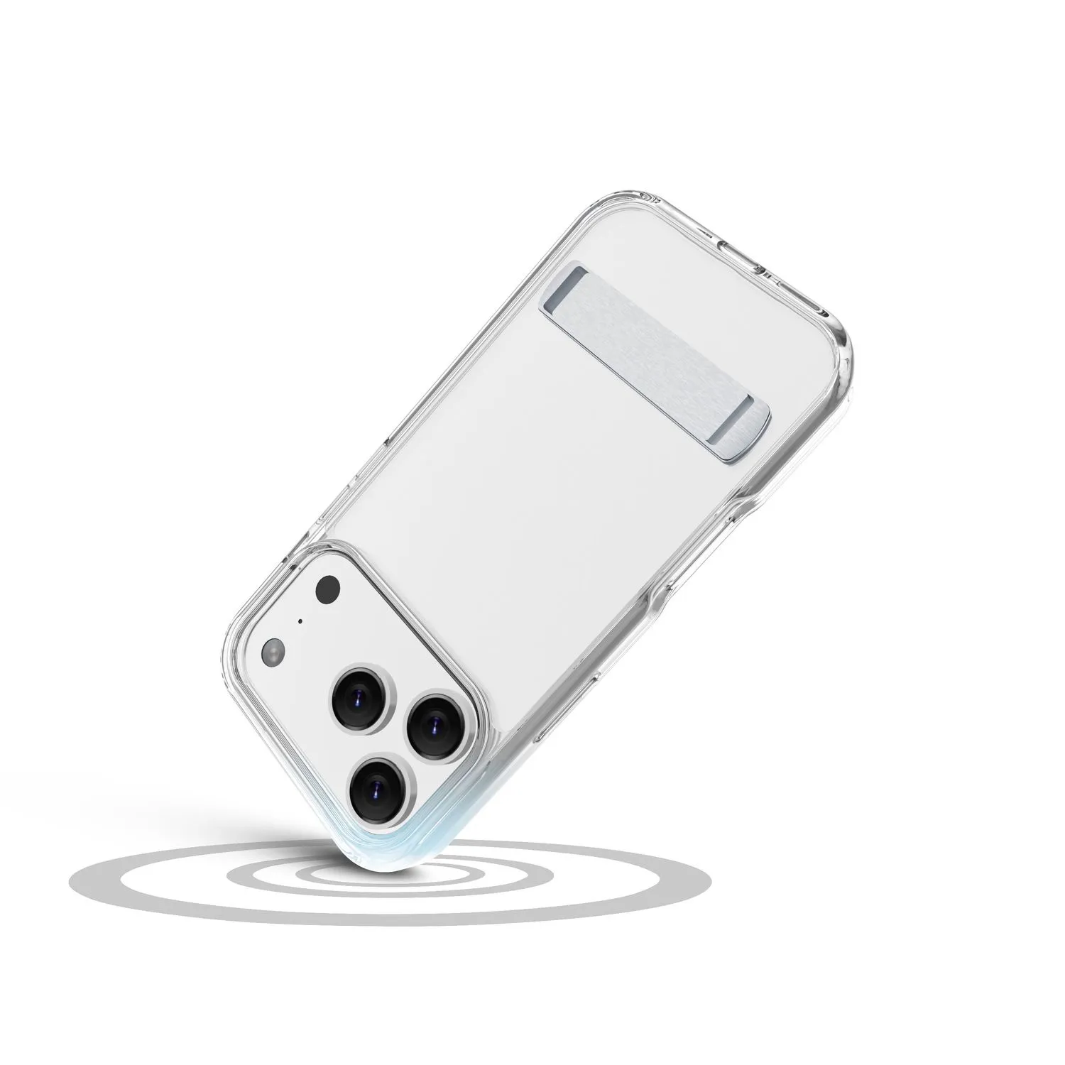 Clear Stand - iPhone 17 Pro Transparent case with integrated stand for hands-free use. Dual-material with anti-yellowing and antibacterial surface. - Image 6