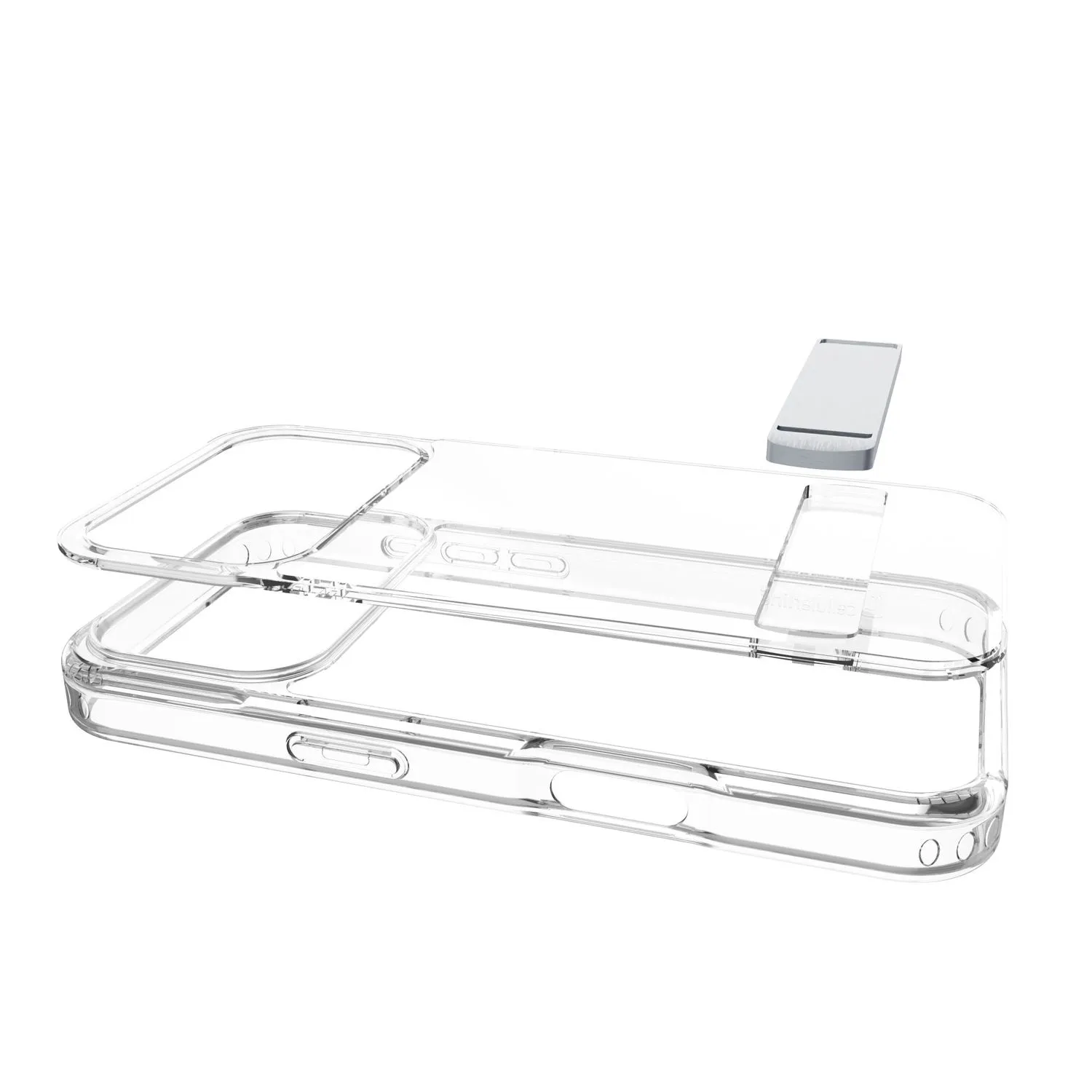 Clear Stand - iPhone 17 Pro Transparent case with integrated stand for hands-free use. Dual-material with anti-yellowing and antibacterial surface. - Image 7