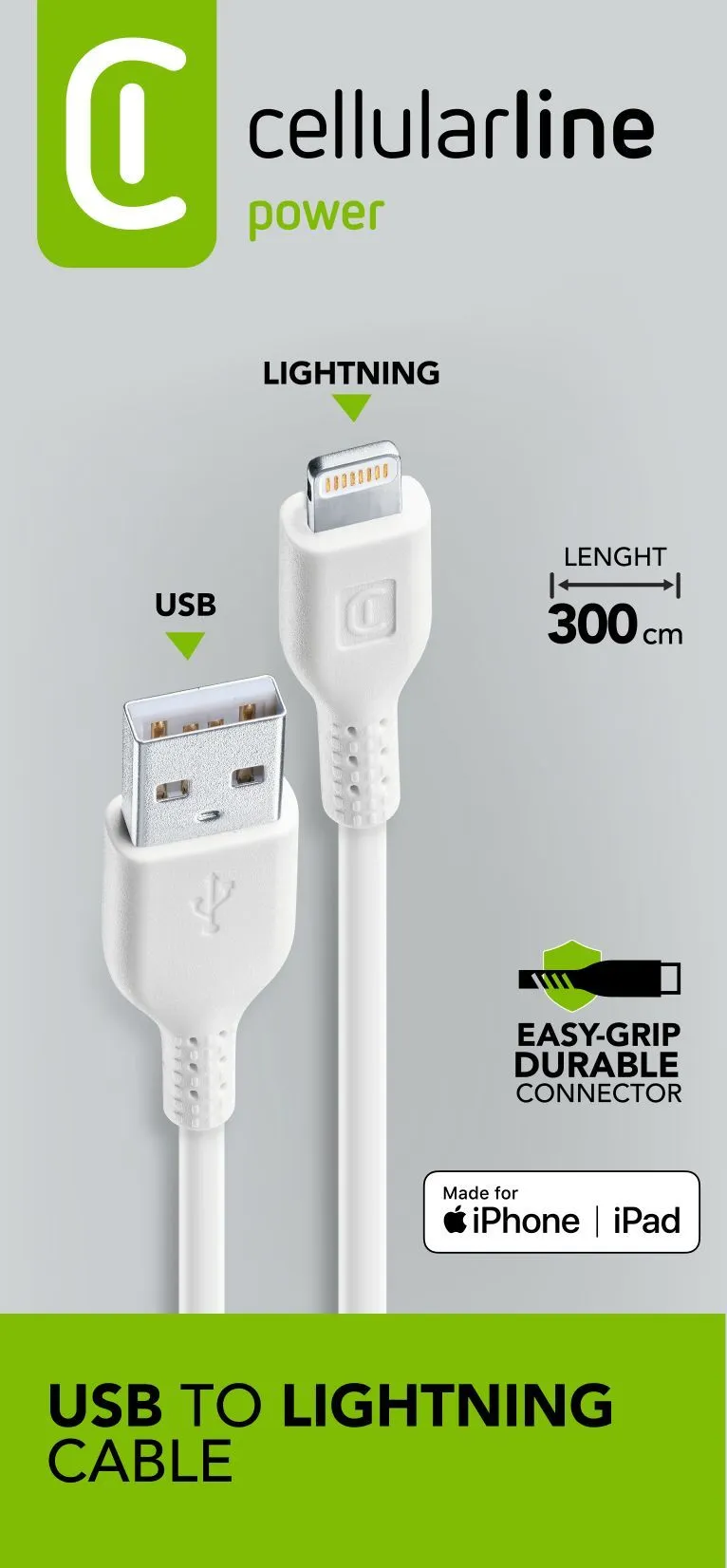 Power Cable 300cm - Lightning