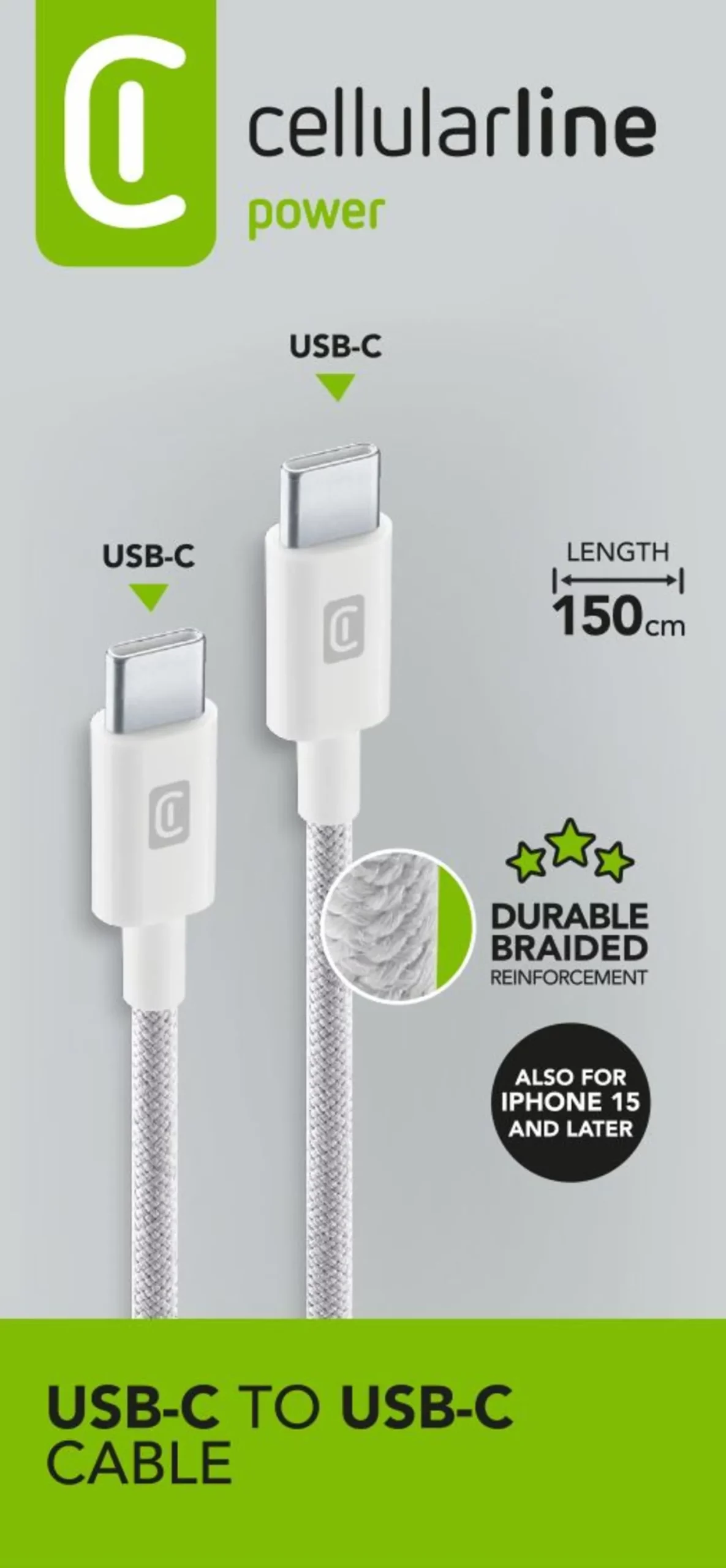 150 cm Braided Cable - USB-C à USB-C – Bild 2