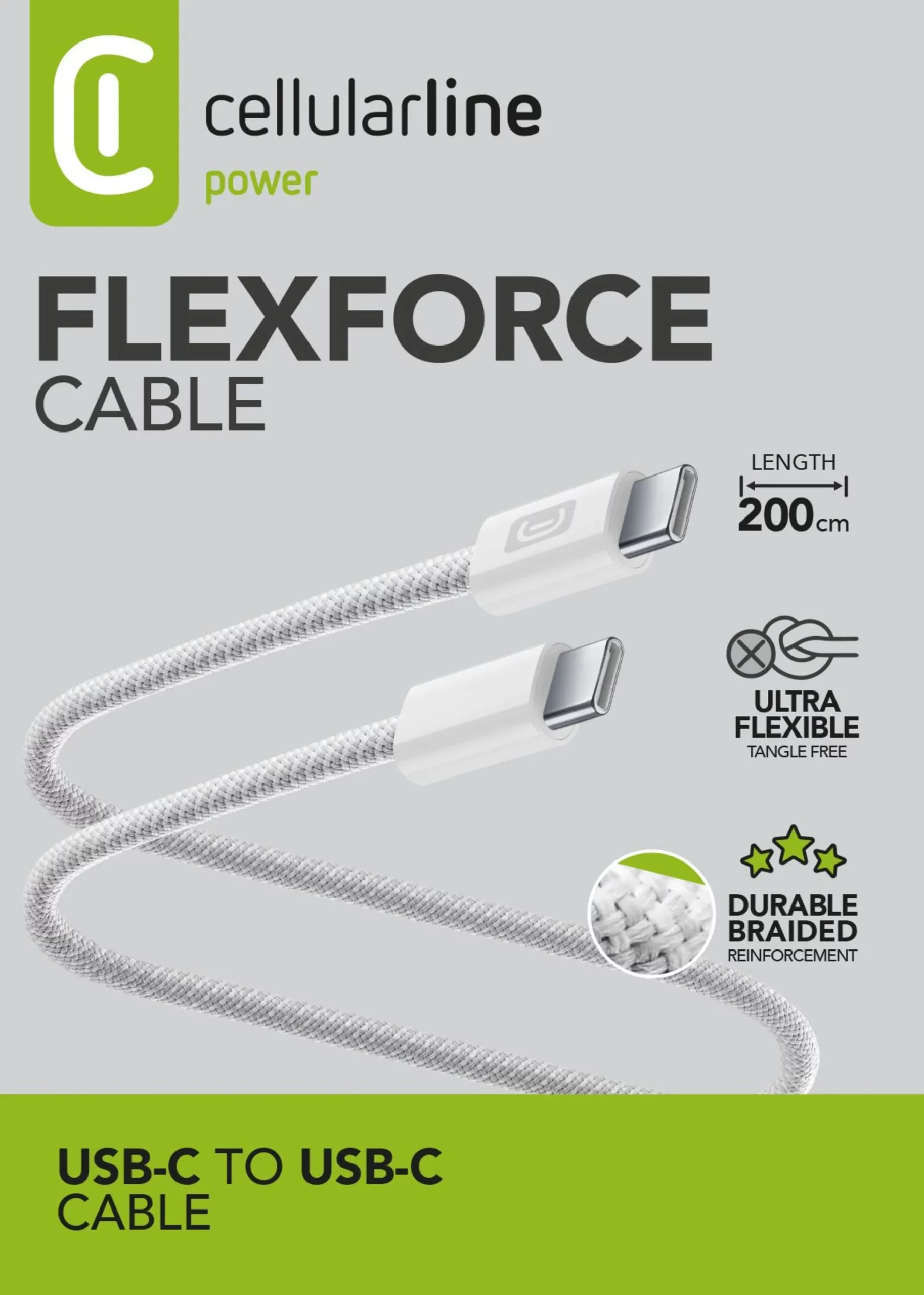 Silicone woven cable USB-C to USB-C - Image 2