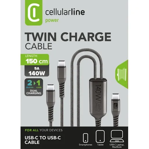 Twin Charge Cable USB-C to USB-C – Image 3