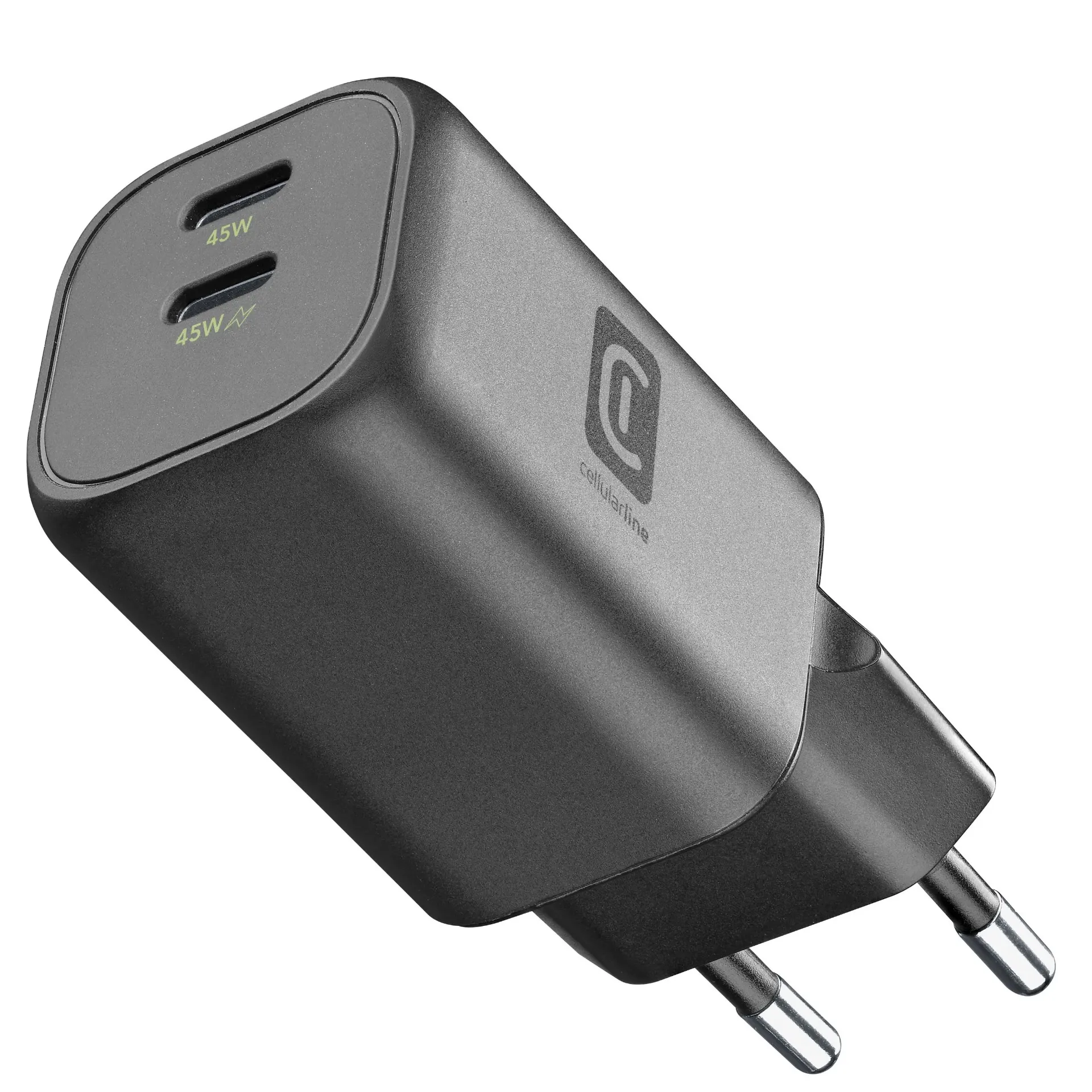 Caricatore da muro GAN ENTRY con 2 porte USB-C, 45 W, nero