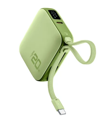 Cellularline POCKET POWER BANK 10000 mAh 20W USB-C PORT GREEN Vert Cellularline PBPOCKET10000G INT 1