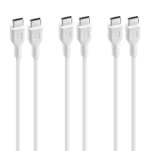 Cellularline USBDATA3XC2C120W câble USB 1,2 m USB C 4 x USB-C 60 W Blanc Cellularline USBDATA3XC2C120W INT 1